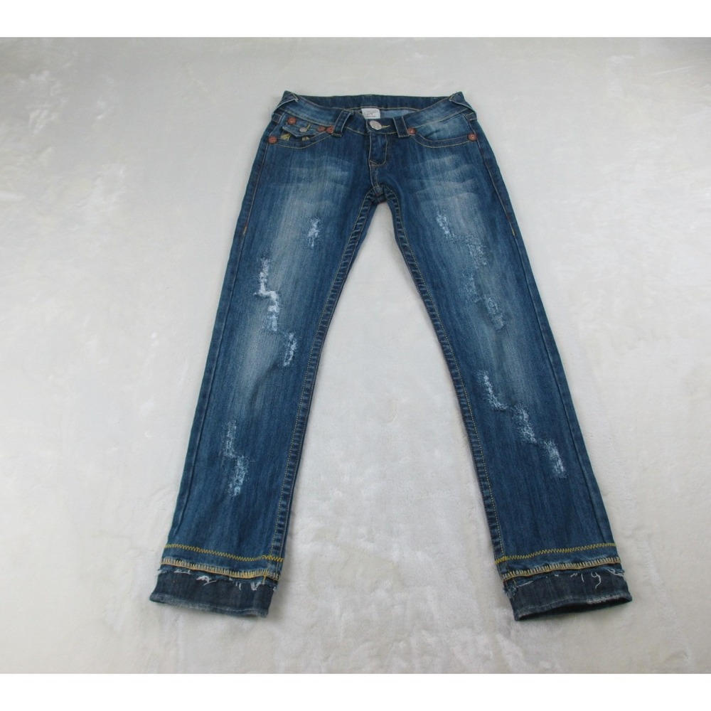 True Religion Pants Womens 26 Blue Denim Jeans Straight Pockets Y2K Ladies